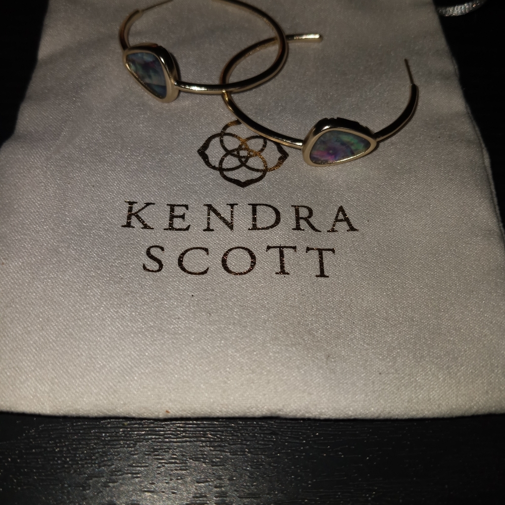 COPY - Kendra scott lilac abalone hoop earrings